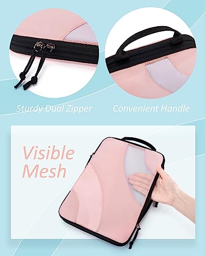 BAGSMART Compression Packing Cubes for Travel - color: Baby Pink 6pcs, size: Set of 6