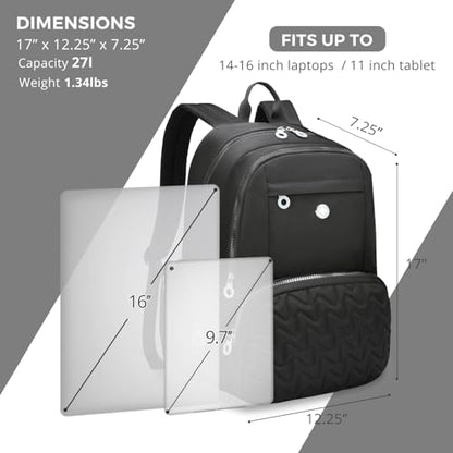 Swissdigital Design Womens Laptop Backpack Commuter Bookbag SD1711-01 - color: Black