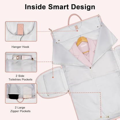 Ytonet Rolling Garment Bags for Travel, Convertible Carry On Garment Bag - color: Pink, style: Roller