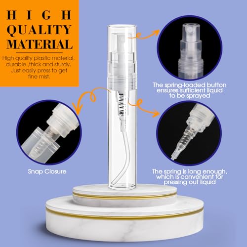 60PCS 5ml Mini Spray Bottle, Small Sample Containers for Perfume - size: 5ML