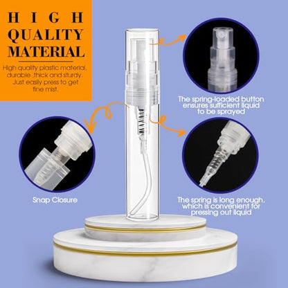 60PCS 5ml Mini Spray Bottle, Small Sample Containers for Perfume - size: 5ML