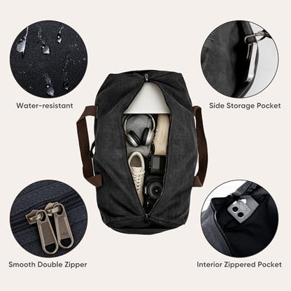 Large Canva Travel Duffle Bag Heavy Duty - color: Dark Grey