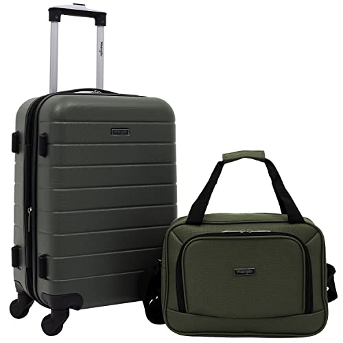Wrangler Smart Spinner Hardside Luggage, 2 Piece Set, Deep Depths - color: Deep Depths, size: 2 Piece Set