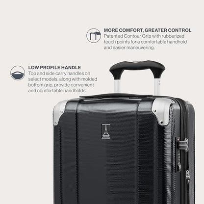 Travelpro Pathways 3 Hardside Expandable Luggage, 8 Spinner Wheels, Lightweight Hard Shell Suitcase, 2 Piece Set (21/28), Black Knight - color: Black Knight, size: 2-Piece Set (21/28)