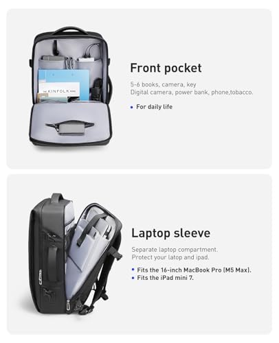 MARK RYDEN Business Backpack for Men, 30L Waterproof Laptop Backpack - color: Elegant Black, size: Standard – 30L