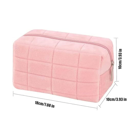 Makeup Cosmetic Bag Small Checkered Pouch Make Up Purse Bag Y2k Accessories - color: Pink