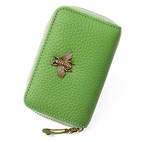 imeetu RFID Credit Card Holder, Small Card Wallet Women, Leather Card Case - color: Lite - Fruit Green, size: Lite