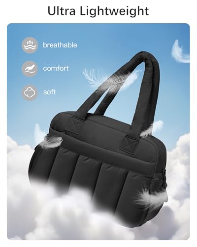 oscaurt Gym Bag for Women Lightweight Duffle Bag for Travel with Toiletry Pouch Water Resistant Carry On Weekender Overnight Duffel - color: Black-Set