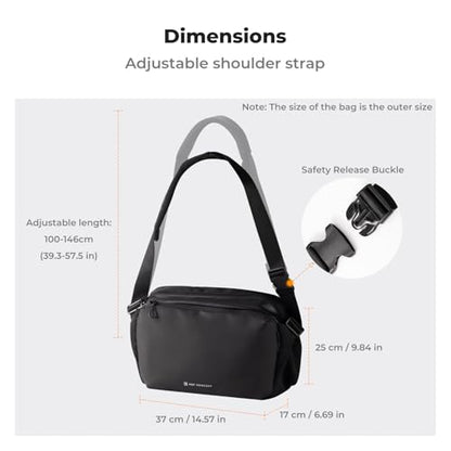 K&F CONCEPT Large Camera Sling Bag, Everyday Shoulder Bag - color: 12 Black Large