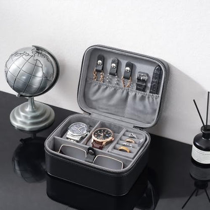 ProCase Travel Watch Case, 2 Slots Mens Jewelry Box -Black - color: Black, size: 2-Slot