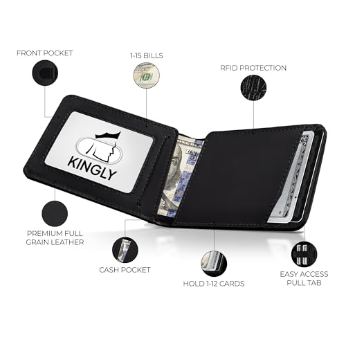 Kingly Cash Pocket Slim Wallet for Men, RFID Blocking, Royal Black - color: Royal Black
