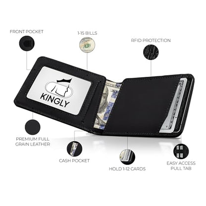 Kingly Cash Pocket Slim Wallet for Men, RFID Blocking, Royal Black - color: Royal Black
