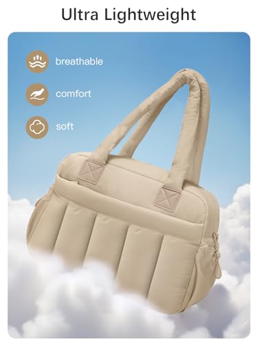 oscaurt Gym Bag for Women Lightweight Duffle Bag for Travel with Toiletry Pouch Water Resistant Carry On Weekender Overnight Duffel - color: Desert