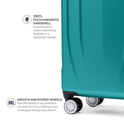 Travelpro Pathways 3 Hardside Checked Luggage Suitcase, Teal, 28-Inch - color: Kayak Teal, size: Checked Large 28 Inch