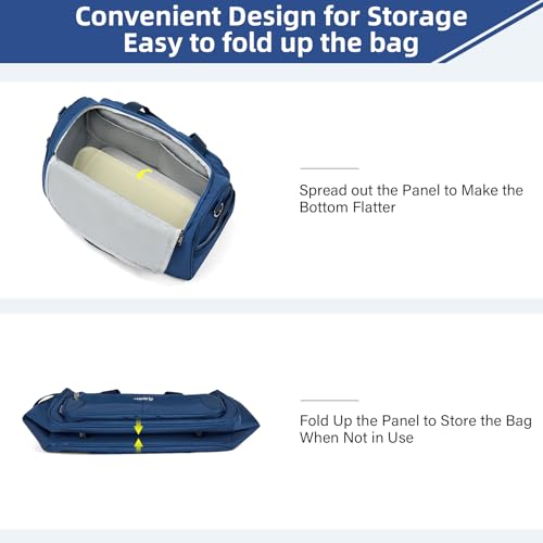 HanTrip 16 Inch Under Seat Carry On Duffle Bag for Airplanes, Blue - color: Blue, size: Carry-on 16.5-Inch