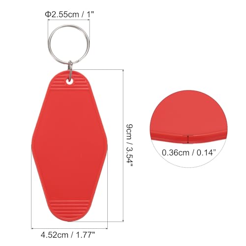 uxcell Hotel Keychains Blank Plastic - color: Red