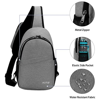 Crossbody Sling Bag for Women Men Multipurpose Sling Backpack Travel Essentials Hiking Shoulder Bag Daypack - color: A1-grey