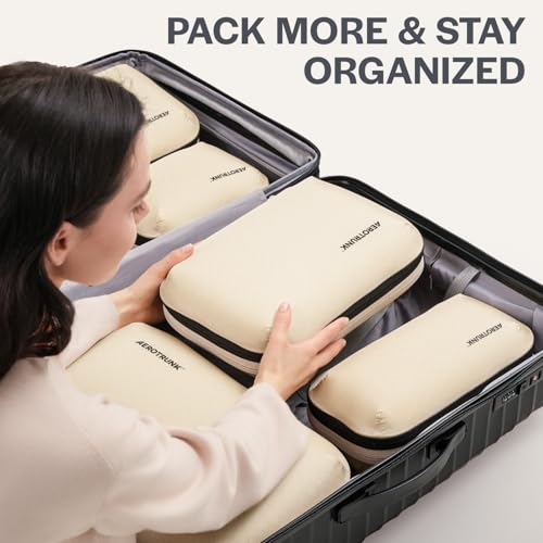 Aerotrunk Ultralight Compression Packing Cubes for Travel, 3-Pack, Grey - color: Grey, size: 3-Pack