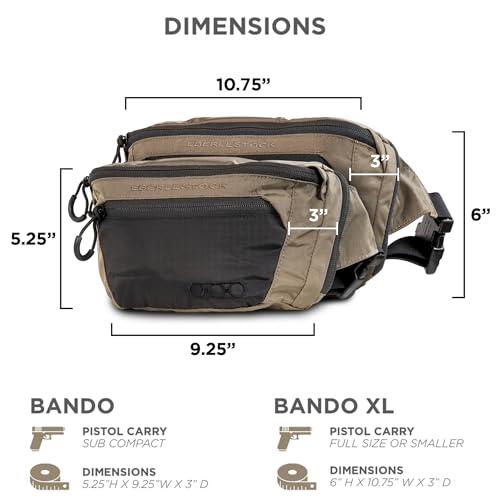 Eberlestock Bando Bag - Tactical Men's Fanny Pack w/Adjustable Waist Belt - color: Black, size: XL