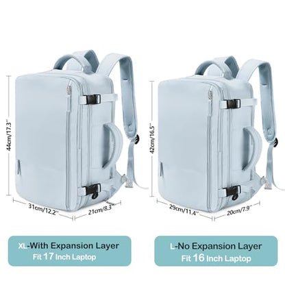 Beraliy Travel Backpack for Men Women,TSA Carry On Backpack Flight Approved - color: Light-blue, size: X-Large