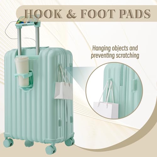 Luggage Set, ABS Hardshell Suitcase Spinner Wheel with Combination Lock - color: Vertical stripes blue, size: 20/24/28 Inch