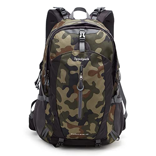SPEEDPARK 40L Hiking Backpack, Lightweight Camping Daypack with Rain Cover - color: Camo