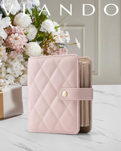 VLANDO Small Jewelry Storage with Velvet Clear Pouches,Pink - color: Pink