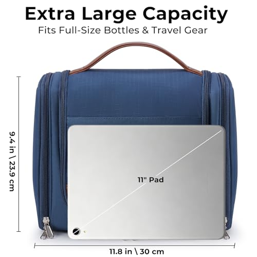 Ralnitote Toiletry Bag for Men, Large Hanging Travel Toiletry Bag, Navy - color: Navy