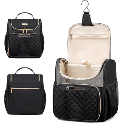 Otevan Large Toiletry Bag for Women Men,Quick Dry Hanging Toiletry Bag - color: Black