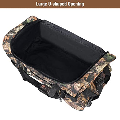 REDCAMP 85L/120L/140L Foldable Duffle Bag with Wheels, Large Travel Duffel Bag - color: 120L Camouflage