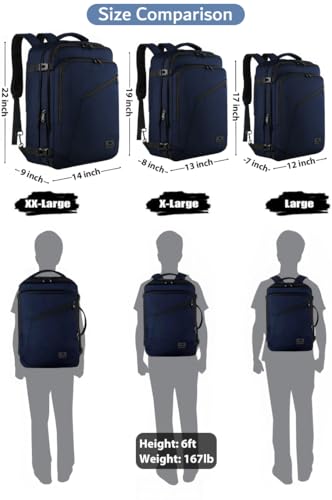 MATEIN Weekender Backpack, Large Capacity Travelling Suitcase Backpack - color: Blue, size: X-Large