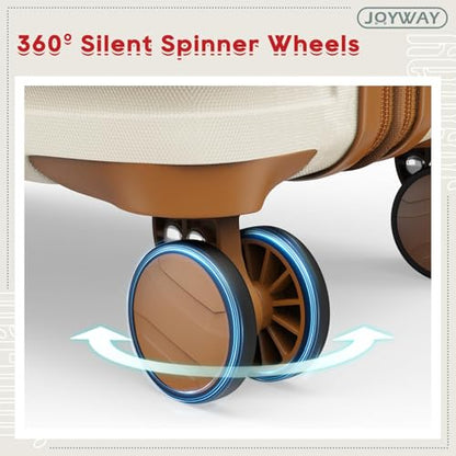 Joyway Expandable Luggage Sets 5 Piece, Lightweight Hard Shell Travel Suitcase Set with Spinner Wheels and TSA Lock - color: White, size: 5 piece set