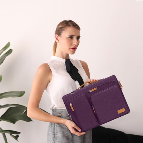 MOSISO 360 Protective Laptop Shoulder Bag, 13-13.3 inch Computer Bags | Compatible with MacBook Pro 14, HP, Dell, Lenovo, Asus, Side Open Messenger Bag with 4 Zipper Pockets&Handle, Argyle Purple - color: Argyle Purple, size: 13.3 inch