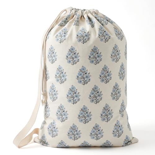 Shinylin Floral Block Print Laundry Bags 29" x 18" Grandmillennial