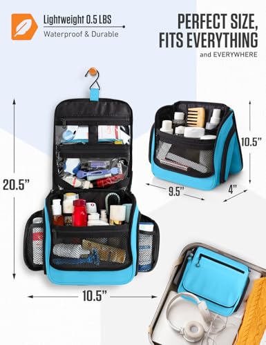 VENTURE 4TH Hanging Travel Toiletry Bag, 18 Compartments - Light Blue - color: Light Blue
