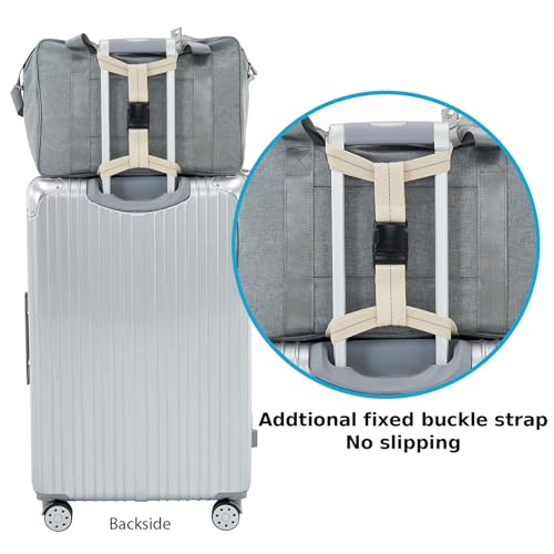 Travelkin Luggage Straps Bag Bungee for Suitcase Add a Bag TSA Approved - color: Almond white-2 PACK