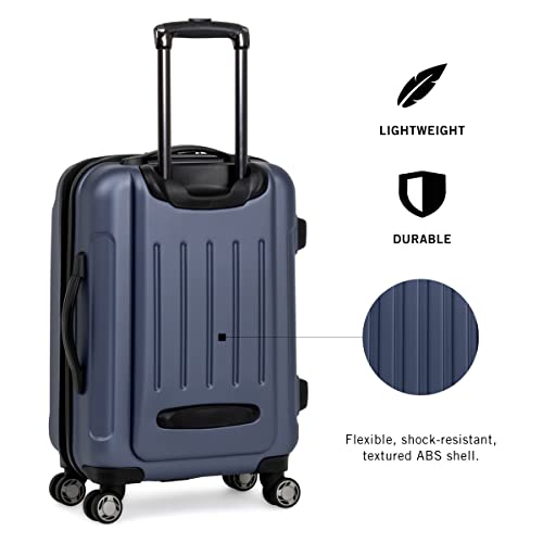 Kenneth Cole REACTION Renegade Luggage Expandable 8-Wheel Spinner Lightweight Hardside Suitcase, Smokey Purple, 28-Inch Checked - color: Smokey Purple, size: 28-Inch Checked