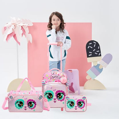 Kids Luggage with Wheels Suitcases Travel Softside Suitcases 16" Carry on Suitcase with Duffle Bag Luggage Sets Airline Approved - color: Pink