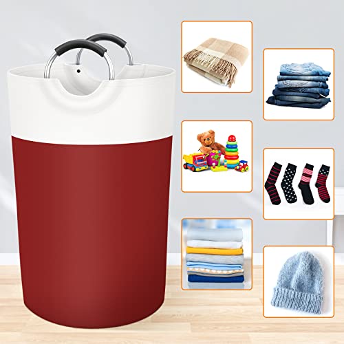 BlissTotes 115L Laundry Basket, Freestanding Collapsible Hamper, Red - color: Red, size: 115L