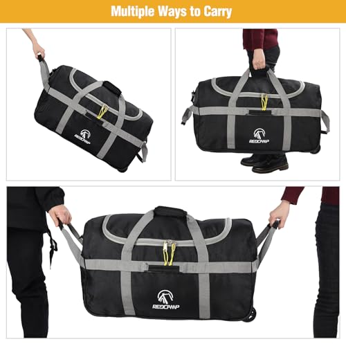 REDCAMP 85L/120L/140L Foldable Duffle Bag with Wheels, Large Travel Duffel Bag - color: 85L Grey (Small)