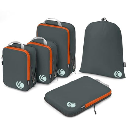 Cipway 5 Set Compression Packing Cubes for Travel (Grey 5pcs) - color: Grey, size: 5PCS