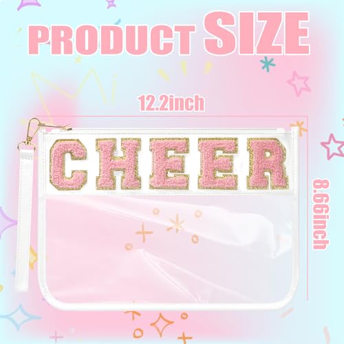 BuyCard Cheer Gift Chenille Letter Bags Clear Cheerleading Makeup Bag White - color: White-Cheer