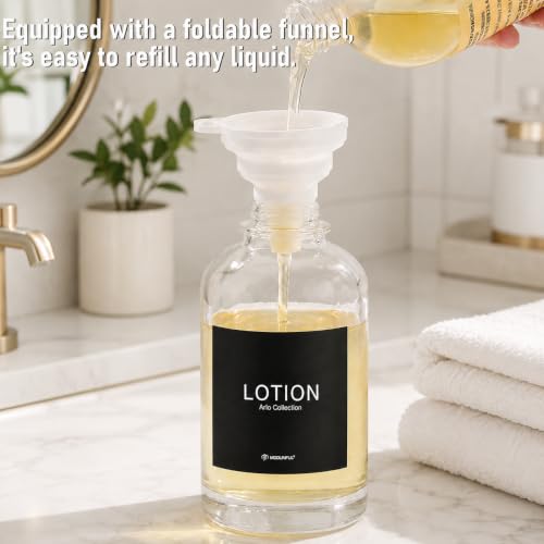 Kitchen Soap Dispenser Set of 2, 16.9 oz Glass, Black Stainless Steel Pump - color: Dm2648-black