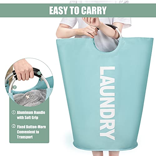 DOKEHOM 125L X-Large Laundry Basket Bag, Collapsible Hamper, Light Blue - color: Light Blue, size: 125L