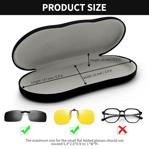 Eyeglasses Cases for Glasses, Clip-on, Sunglasses, Reading Glasses - color: Black-1