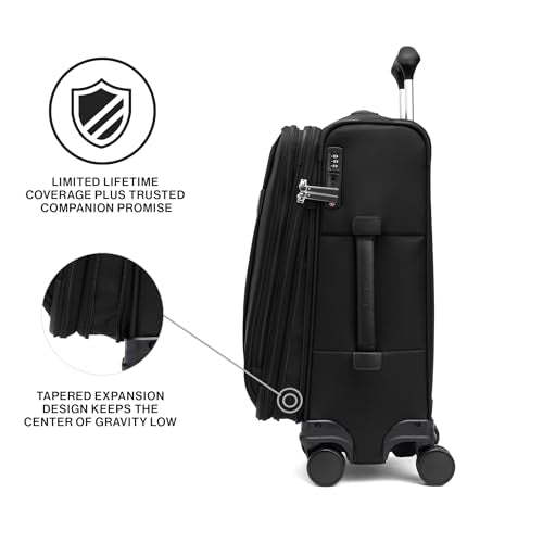 Travelpro VersaPack+ Softside Carry-On Luggage Suitcase, Black, 21-Inch - color: Black, size: Carry On