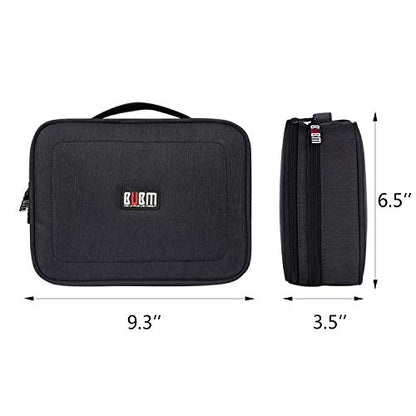 BUBM 이중 레이어 여행 전자제품 정리함 케이스, 전자 액세서리 가방 - size: Medium- For 7.9" iPad Mini