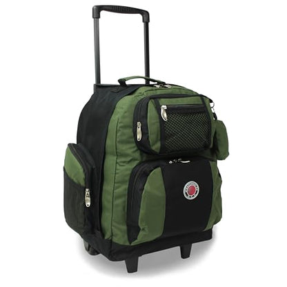 World Traveler Transworld 22-Inch Carry-On Rolling Backpack - Olive - color: Olive