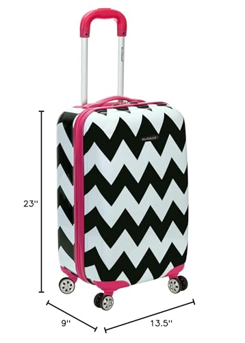 Rockland Safari Hardside Spinner Wheel Luggage, Carry-on 20", Pink Chevron - color: Pink Chevron, size: Carry-On 20"