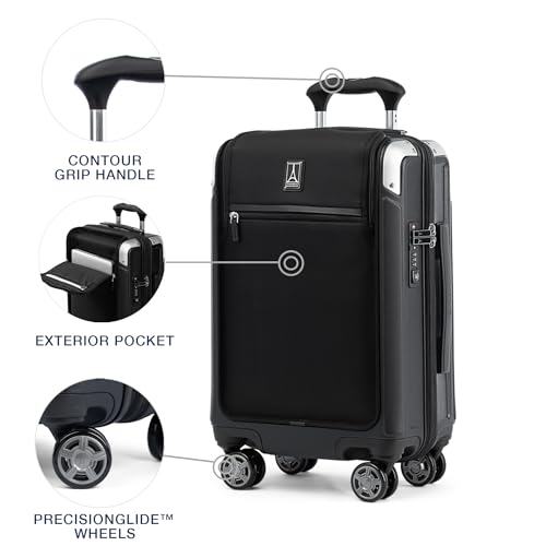 Travelpro Platinum Elite Hardside Carry-On Luggage, Black, 20-Inch - color: Shadow Black, size: Compact Carry-on with Laptop Pocket 20-Inch